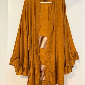 Vintage Silk Kimono with Ruffle Sleeves